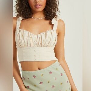 Altar’d State Delilah Linen Corset Top- Natural / S